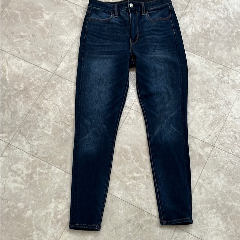 American Eagle Outfitters Blue Skinny Jeans High-Rise 6